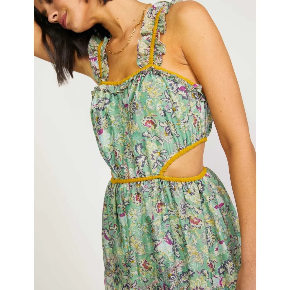 CURRENT AIR Floral Side Cut Out Midi Dress - Picture 6 of 10